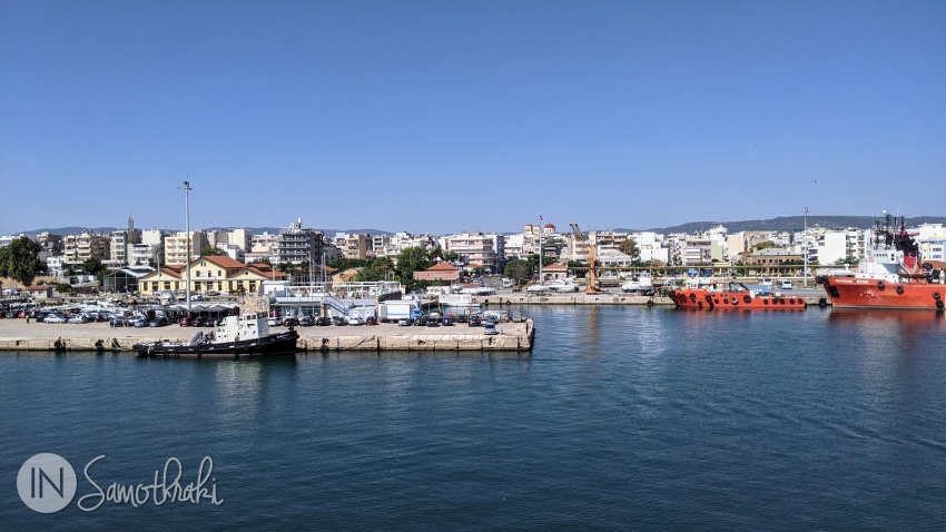 Portul din Alexandroupoli văzut de pe feribot