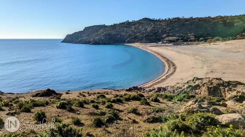 Plaja Pachia Ammos &icirc;n timpul iernii